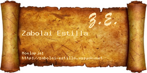 Zabolai Estilla névjegykártya